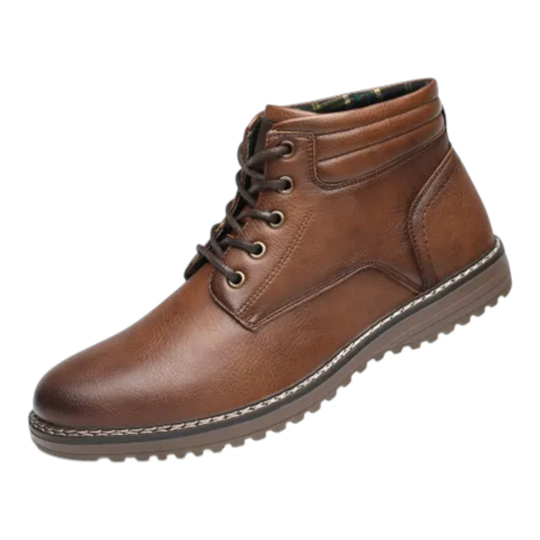 Vegan Leren Enkelboots Heren – Comfortabele Casual Veterschoenen - Afbeelding 5