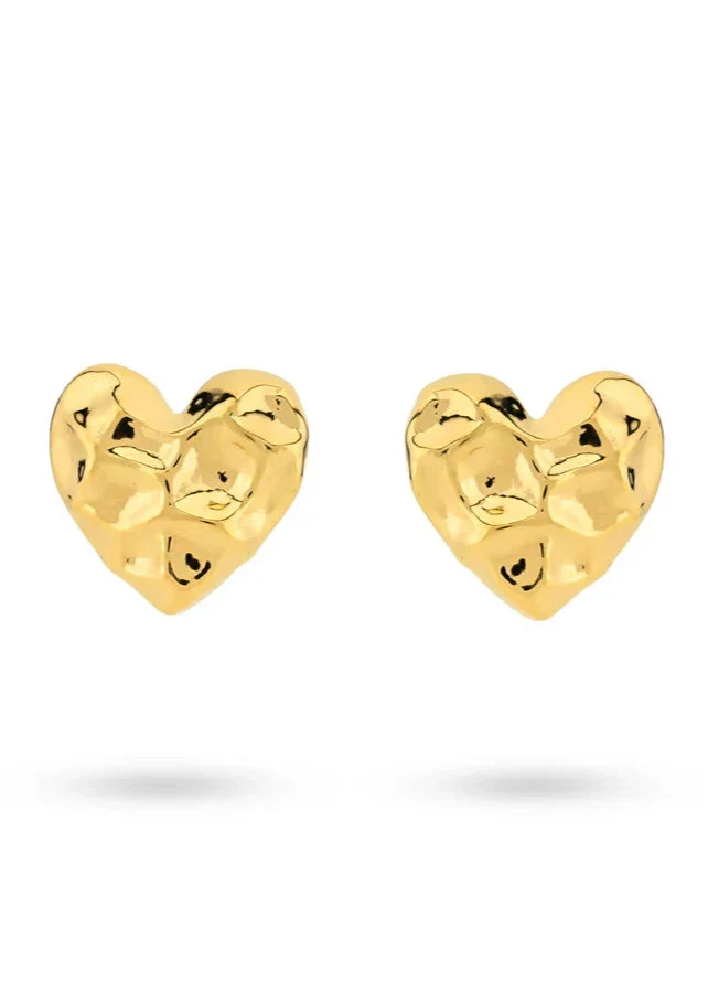 24Kae Heartshaped earstud with structure - Afbeelding 3