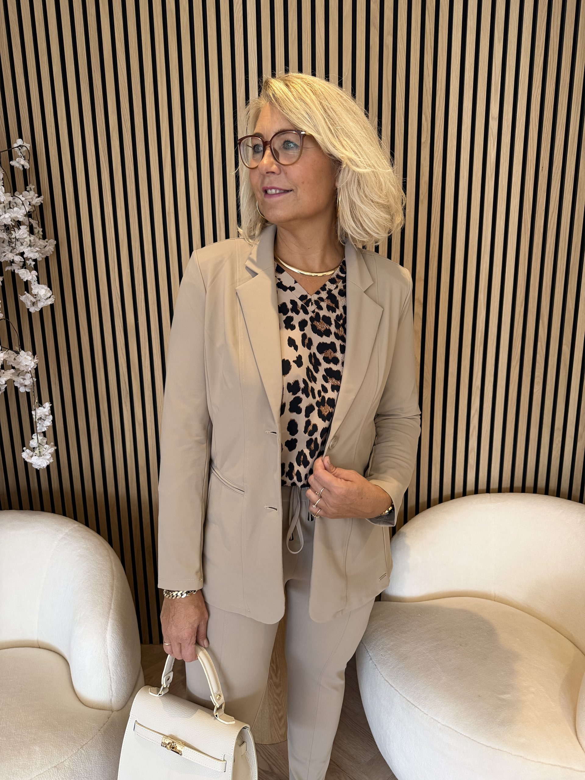 Mi Piace – Blazer 102 Bonded Travel – Latte - Afbeelding 4