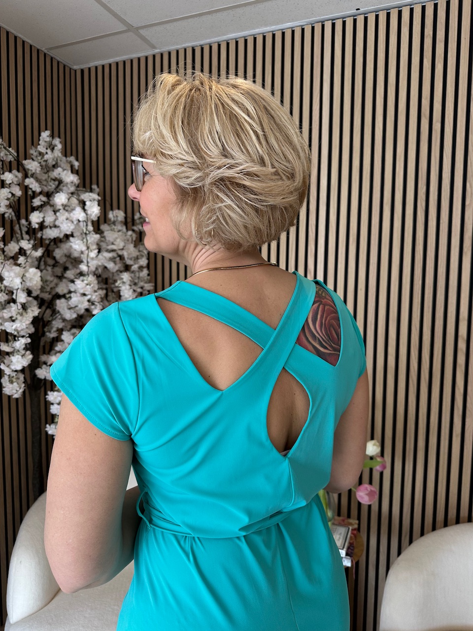 Kimara – Sita Dress Cap Sleeve – Aqua - Afbeelding 5