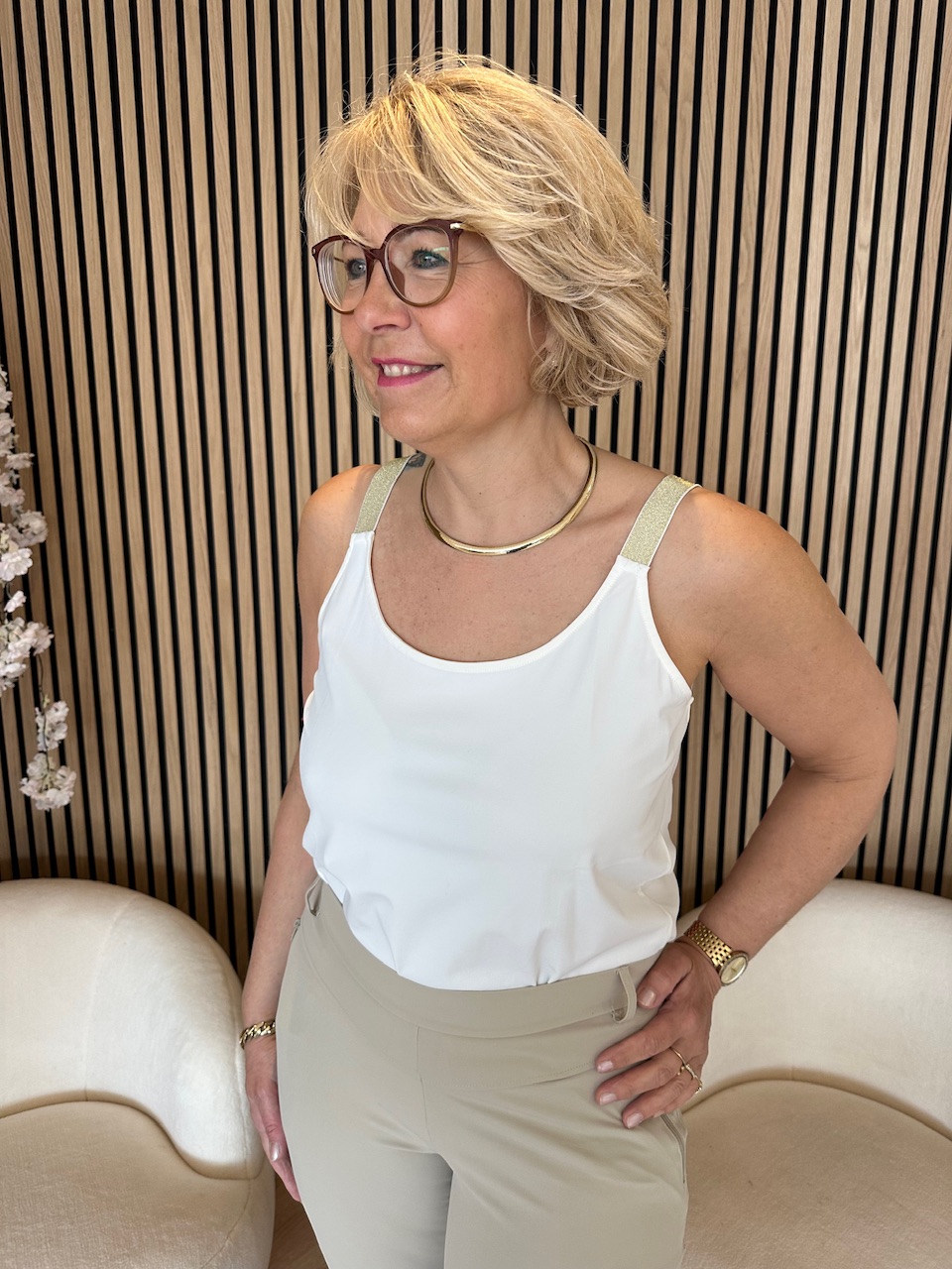 Lady Day – Tuesday Travelstof Top – Off White - Afbeelding 4