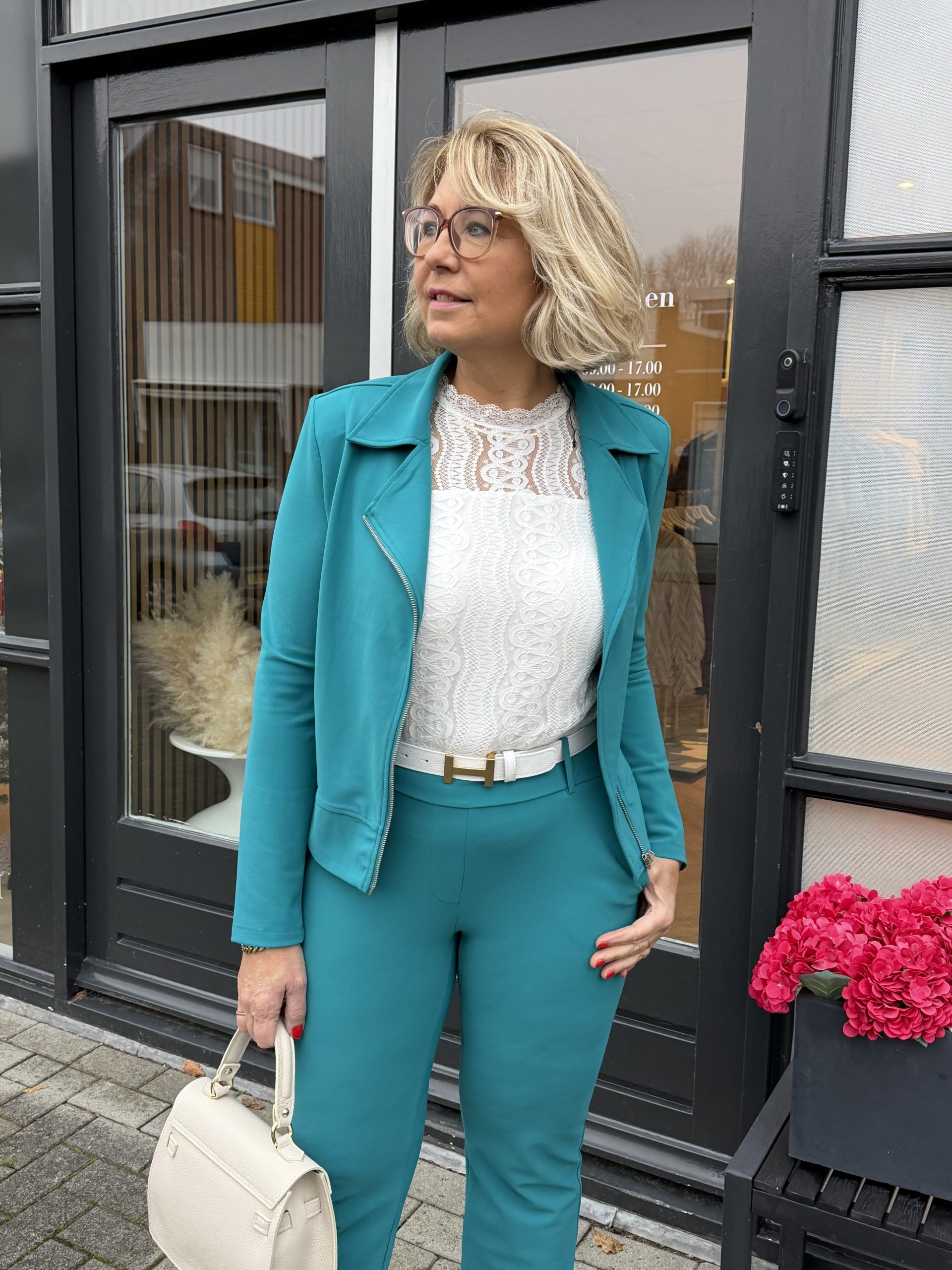 Mi Piace – Biker Jacket Bonded – Petrol - Afbeelding 4