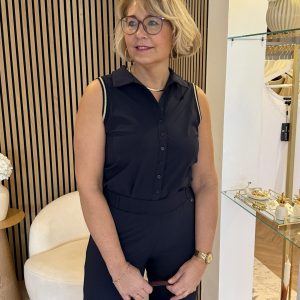 Triple Nine – Blouse Cut Sleeves Gold Bies – Navy