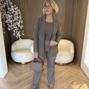 Mi Piace – Trousers Heavy Classic Stripe Print – Falcon