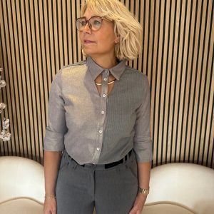 ZIP73 – Blouse Cut-Out Sparkling Grey