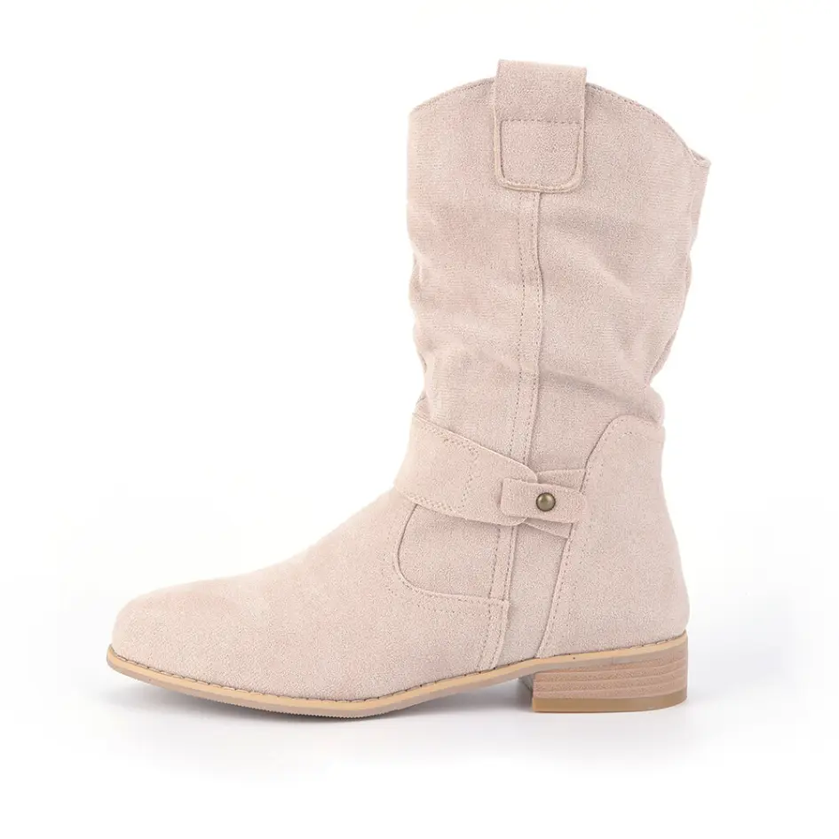 Isabelle Dames suède enkellaarsjes met Rits - Retro Laarzen met hak - Afbeelding 3