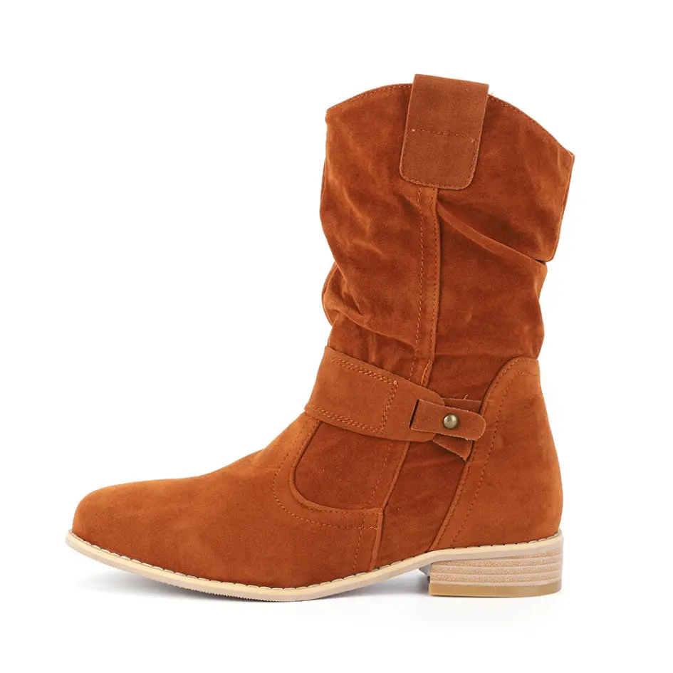 Isabelle Dames suède enkellaarsjes met Rits - Retro Laarzen met hak - Afbeelding 9