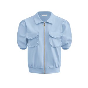 Triple Nine – Jacket short sleeves with zip and cargo pockets – L.Blue