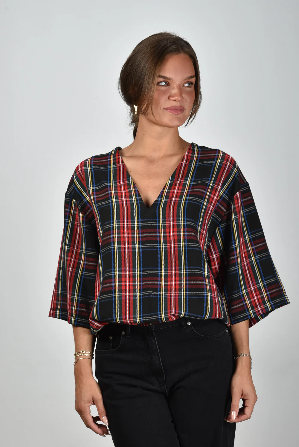 JOHNY top Louise B check 5 black - Afbeelding 2