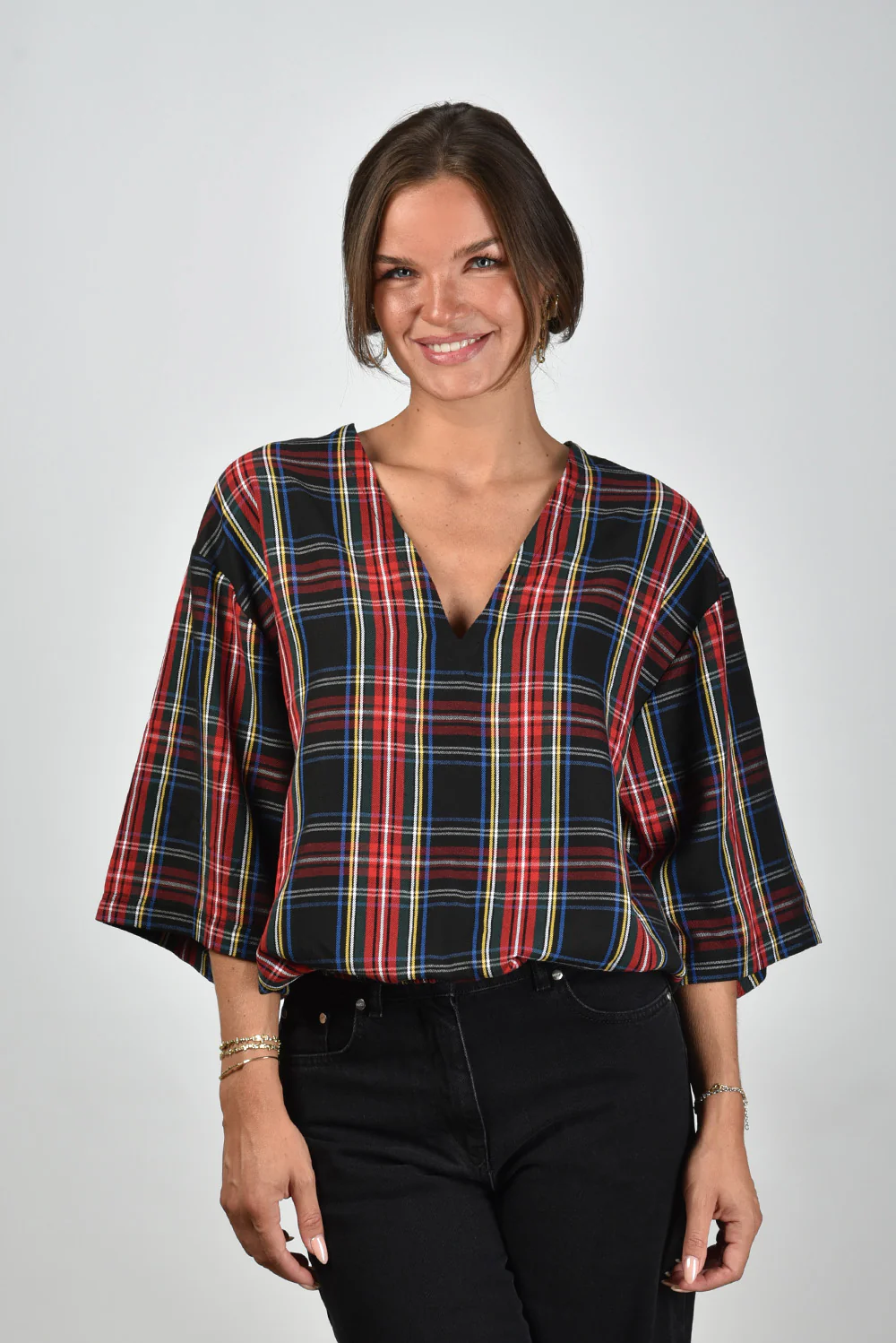 JOHNY top Louise B check 5 black - Afbeelding 8