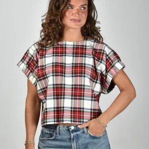 JOHNY top Pepper B check 1 wht red