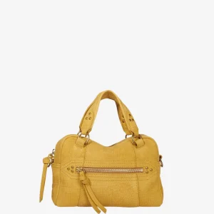 Jerome Dreyfuss crossbody Lucky Bowling Mini 47LUCKYBOMITA imprime croco moutarde