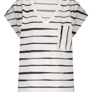 Lady Day – Kat Top – Painted Stripe Off White