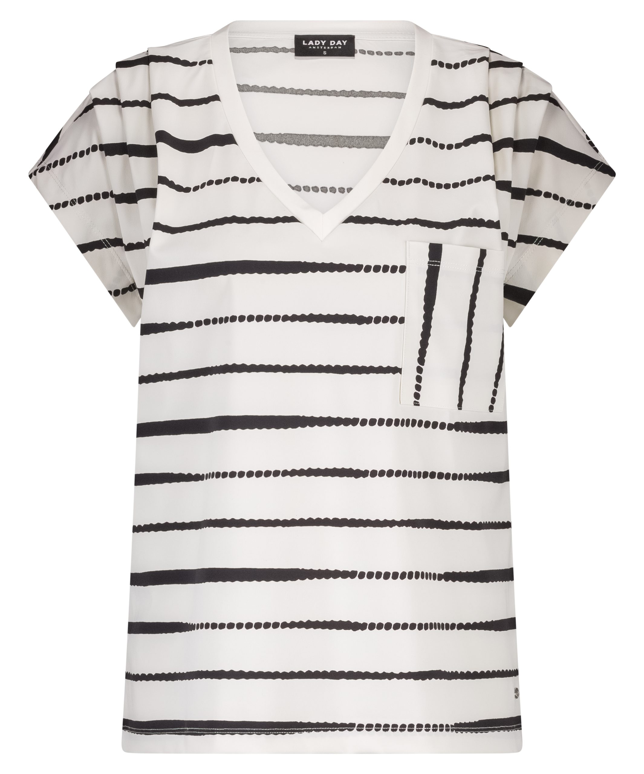 Lady Day – Kat Top – Painted Stripe Off White - Afbeelding 2