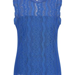 Mi Piace – Top Mouwloos Kant – Cobalt