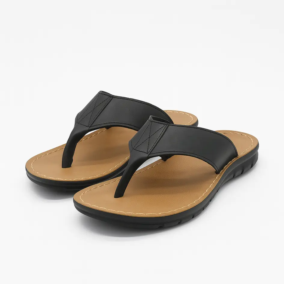 Boris Heren Slippers Leer met Voetboog Ondersteuning - Flip Flops - Afbeelding 2