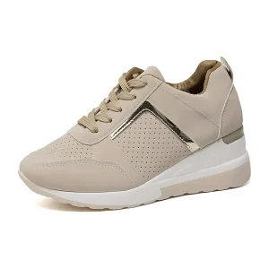 Noor Vegan Leren Sneakers met Sleehak - Sneakers Dames