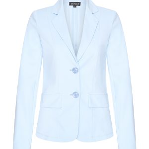 Mi Piace – Blazer Kort Travelstof – Light Blue