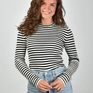 Lisa Yang top Vivian Stripes 2025408 salt/noir stripes