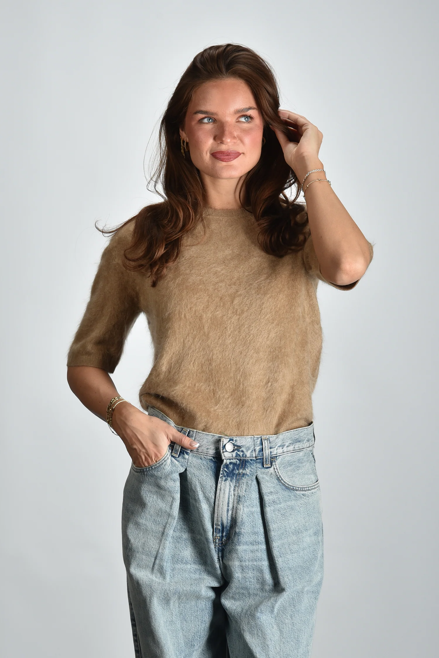 Lisa Yang trui Maren 2026061 toffee brushed - Afbeelding 2