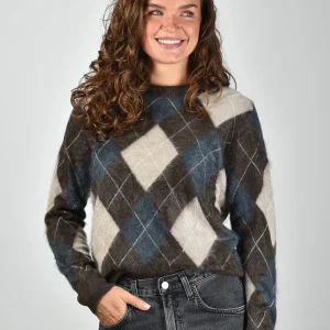 Lisa Yang trui Margy 2025515 wood/night fall/sand/cream argyle brushed wn