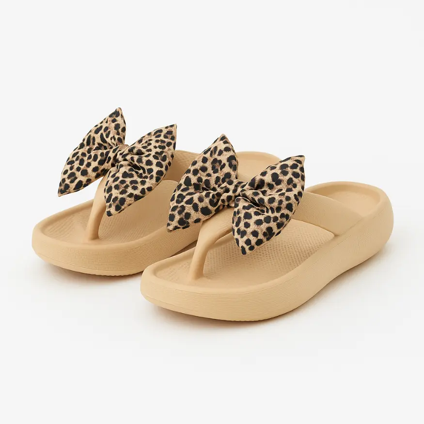 Liv Slippers met Strik - Comfortabele Slippers met Panterprint - Afbeelding 7