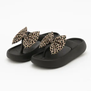 Liv Slippers met Strik - Comfortabele Slippers met Panterprint