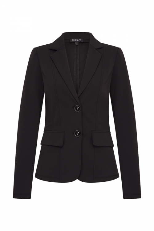 Mi Piace – Blazer Kort Travelstof – Black