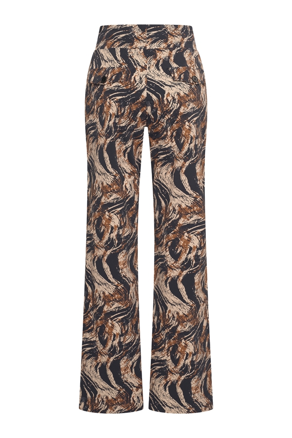 Mi Piace – Trousers Straight Swirly Print – Caramel - Afbeelding 6