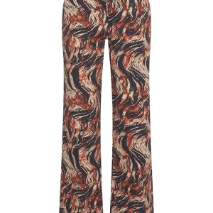 Mi Piace – Trousers Straight Swirly Print – Rust