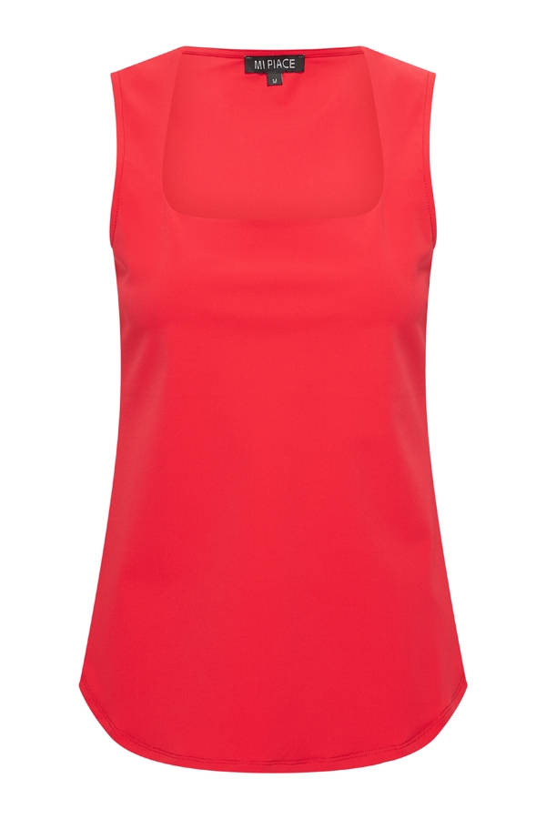 Mi Piace – Top Square Neck – Red - Afbeelding 2