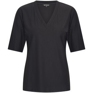 Mi Piace – Shirt V Neck Ribbed – Black