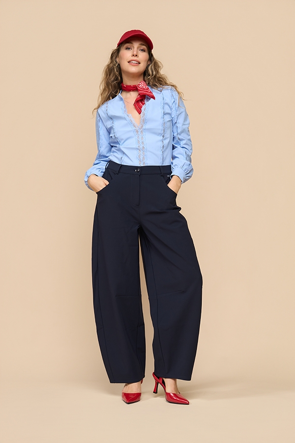 Mi Piace – Balloon Trousers Bonded Travel – Dark Blue - Afbeelding 5