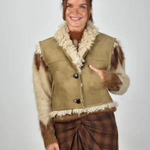 Marant Etoile gilet Clara GI0060FA-C3A01E taupe