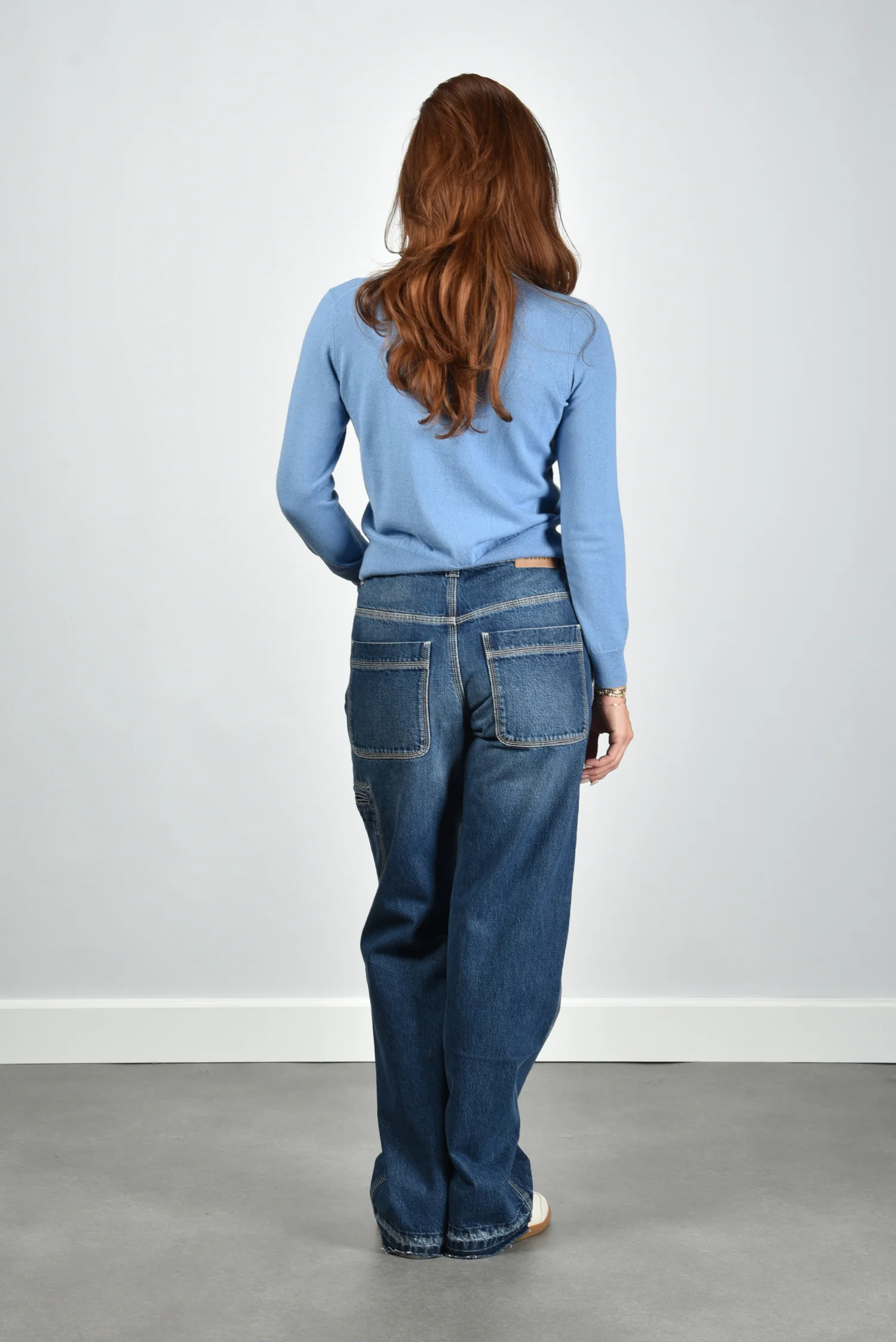 Marant Etoile trui Lanta PU0858FA-D1L16E dusky blue/light grey - Afbeelding 7