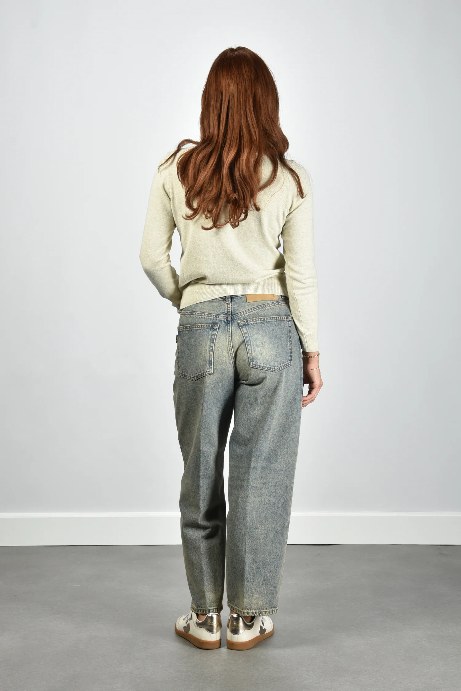 Marant Etoile trui Lanta PU0858FA-D1L16E light grey/light yellow - Afbeelding 7