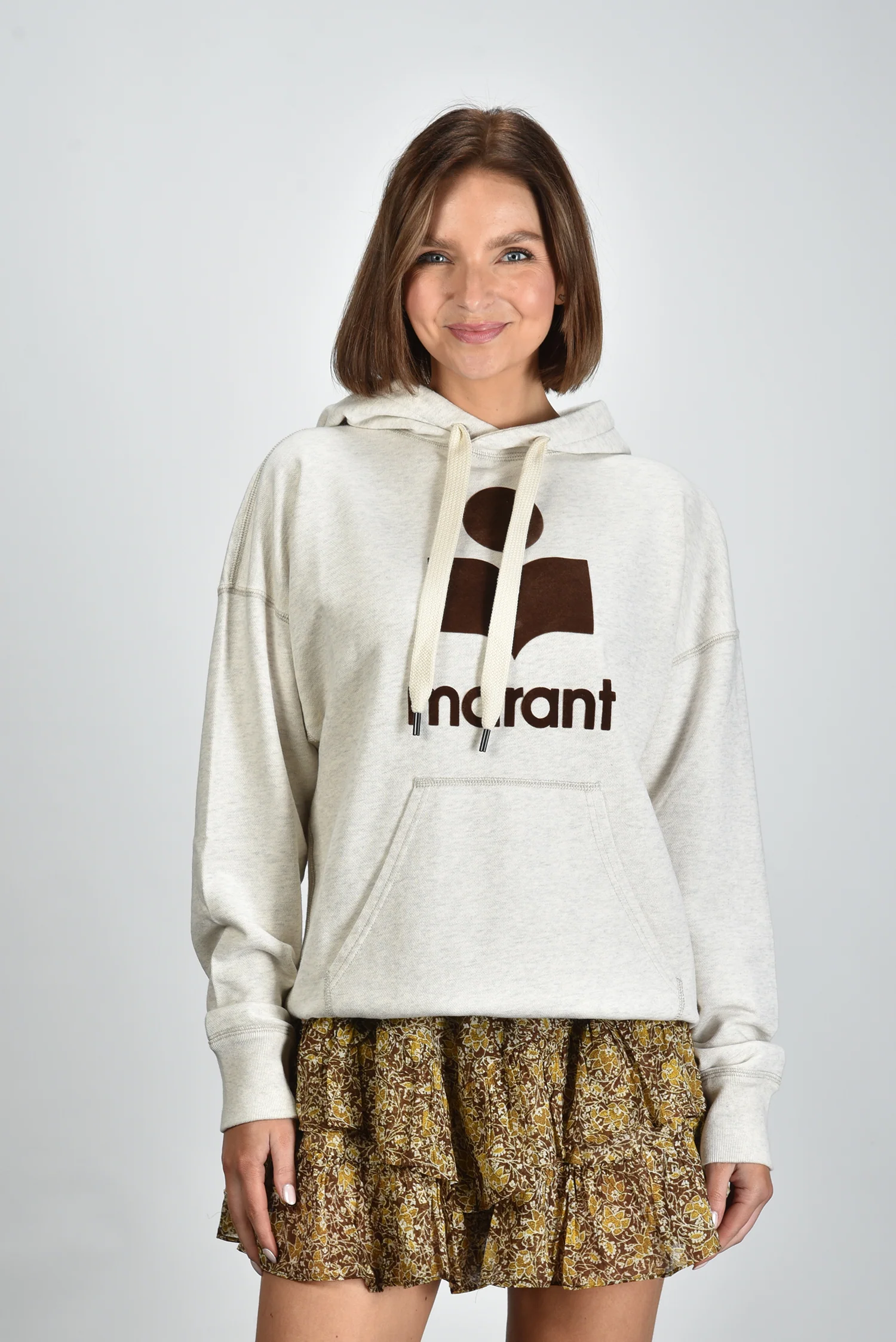 Marant Etoile trui Mansel SW0001FA-A1M07E ecru/brown - Afbeelding 8