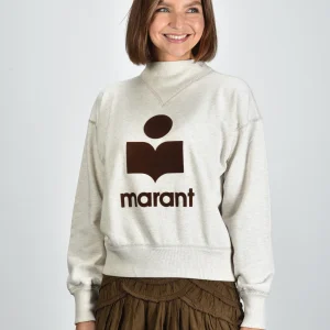 Marant Etoile trui Moby SW0003FA-A1M07E ecru/brown