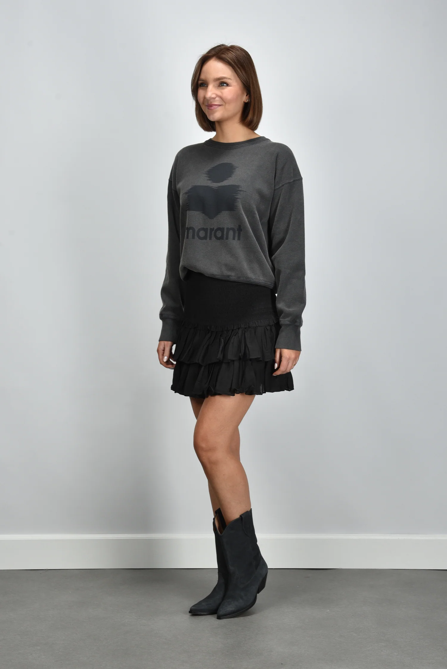 Marant Etoile trui Mobyli SW0011FA-C1M04E anthracite - Afbeelding 6