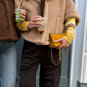 Jerome Dreyfuss crossbody Bobi S 47BOBISTA imprime croco moutarde