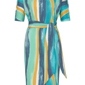 Mi Piace – Dress Swirly Print – Mint Leaf