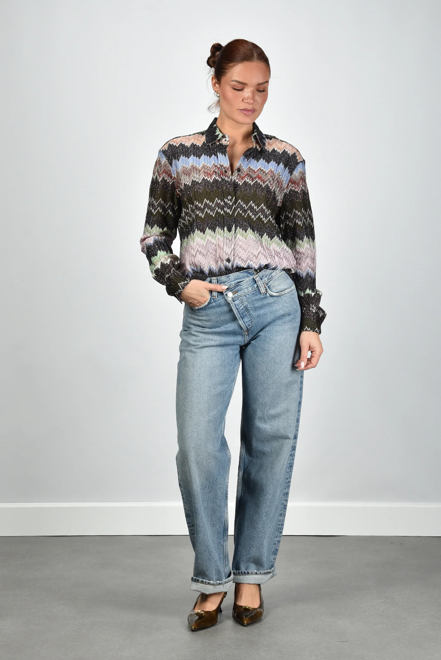 Missoni blouse DS26SJ0O-BR014W multicolor/blk base - Afbeelding 3