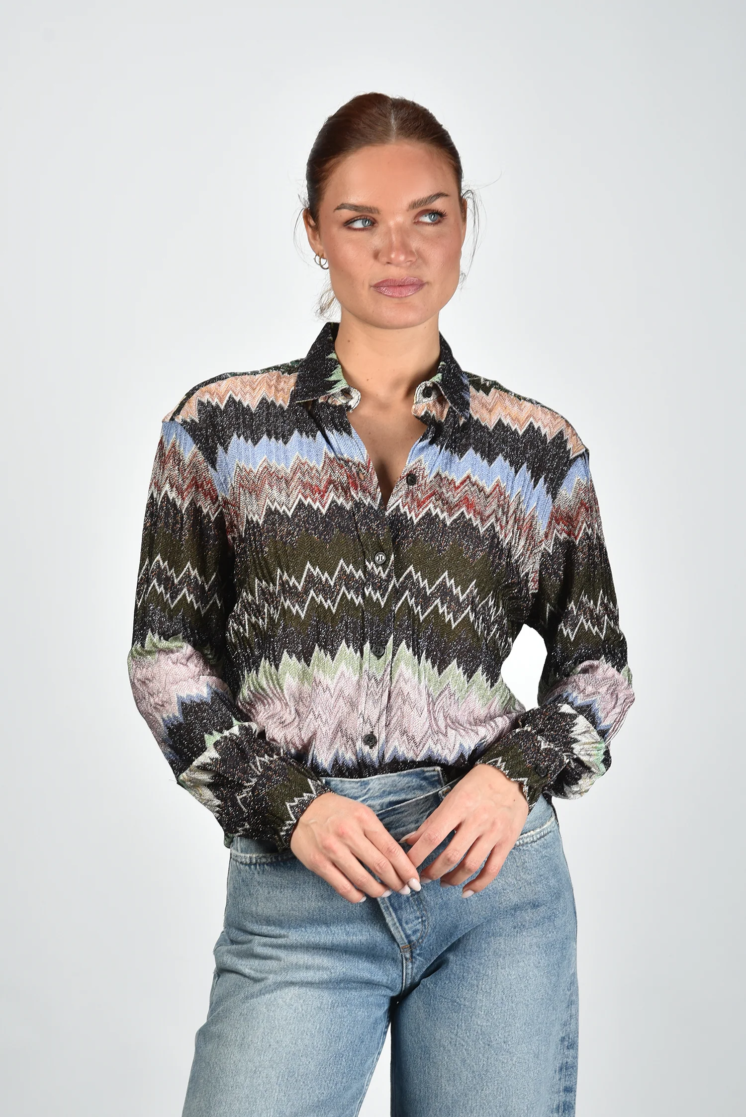 Missoni blouse DS26SJ0O-BR014W multicolor/blk base - Afbeelding 2