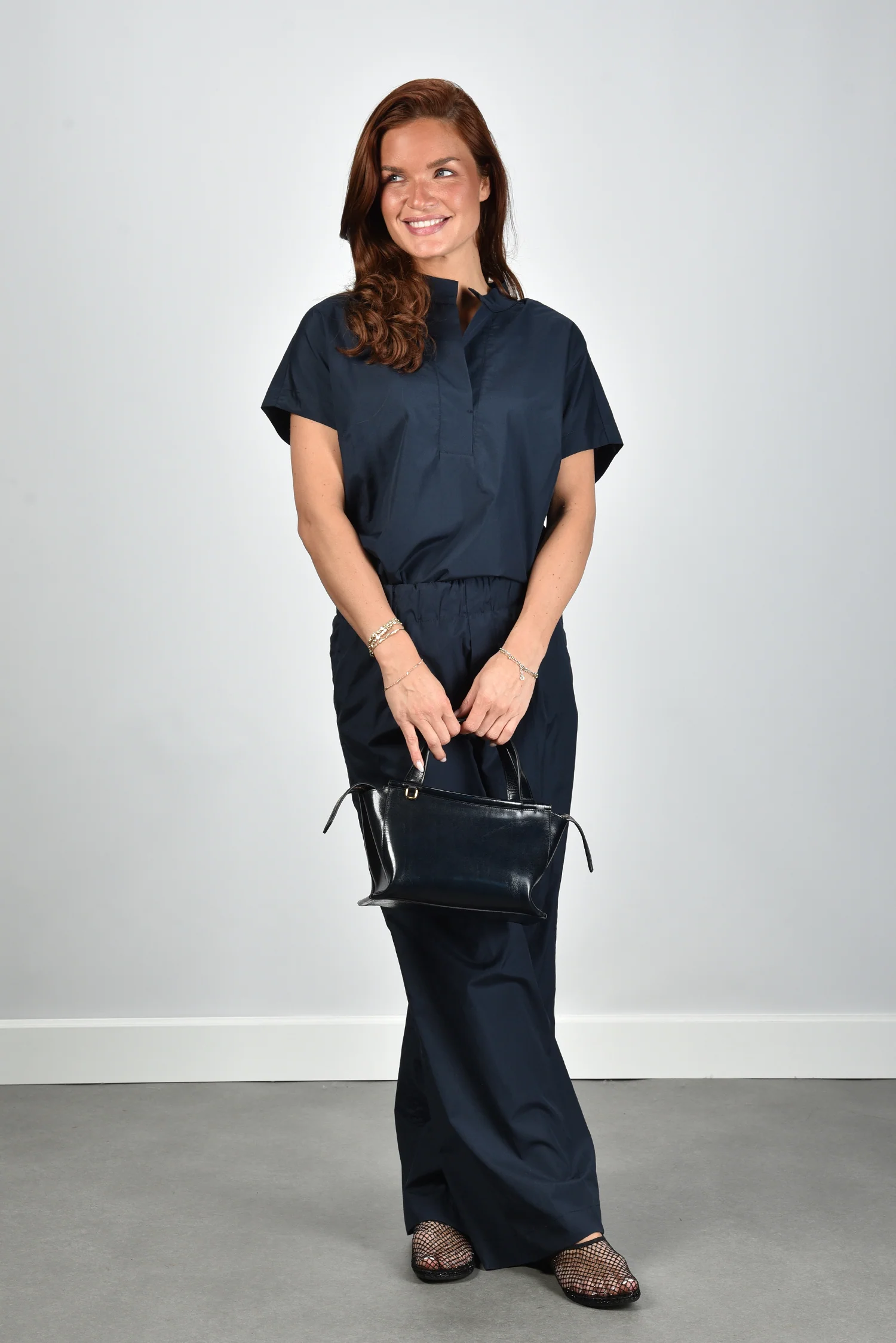 Nine In The Morning blouse Kilenia 9SS26-IL38NP navy - Afbeelding 3