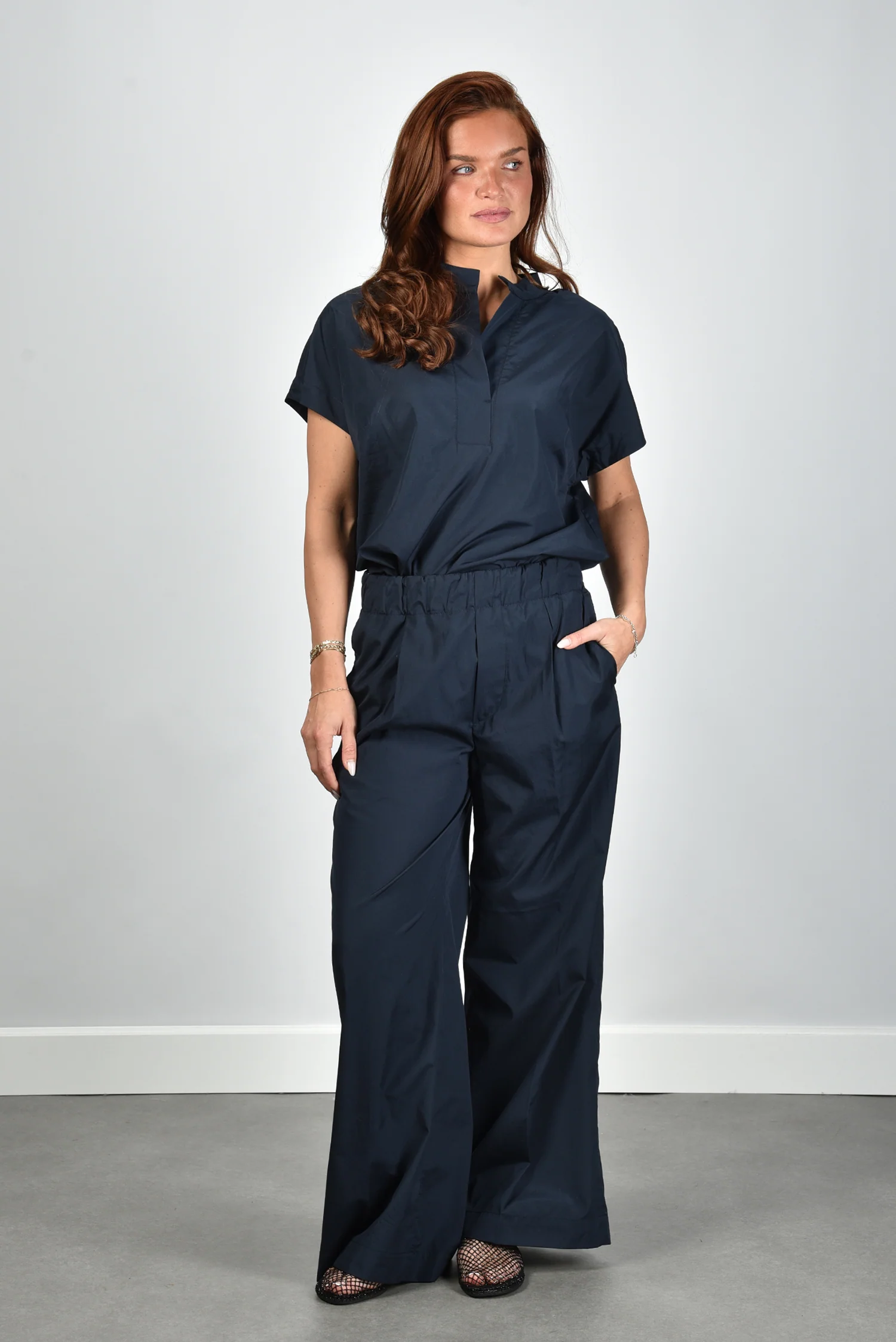 Nine In The Morning blouse Kilenia 9SS26-IL38NP navy - Afbeelding 6