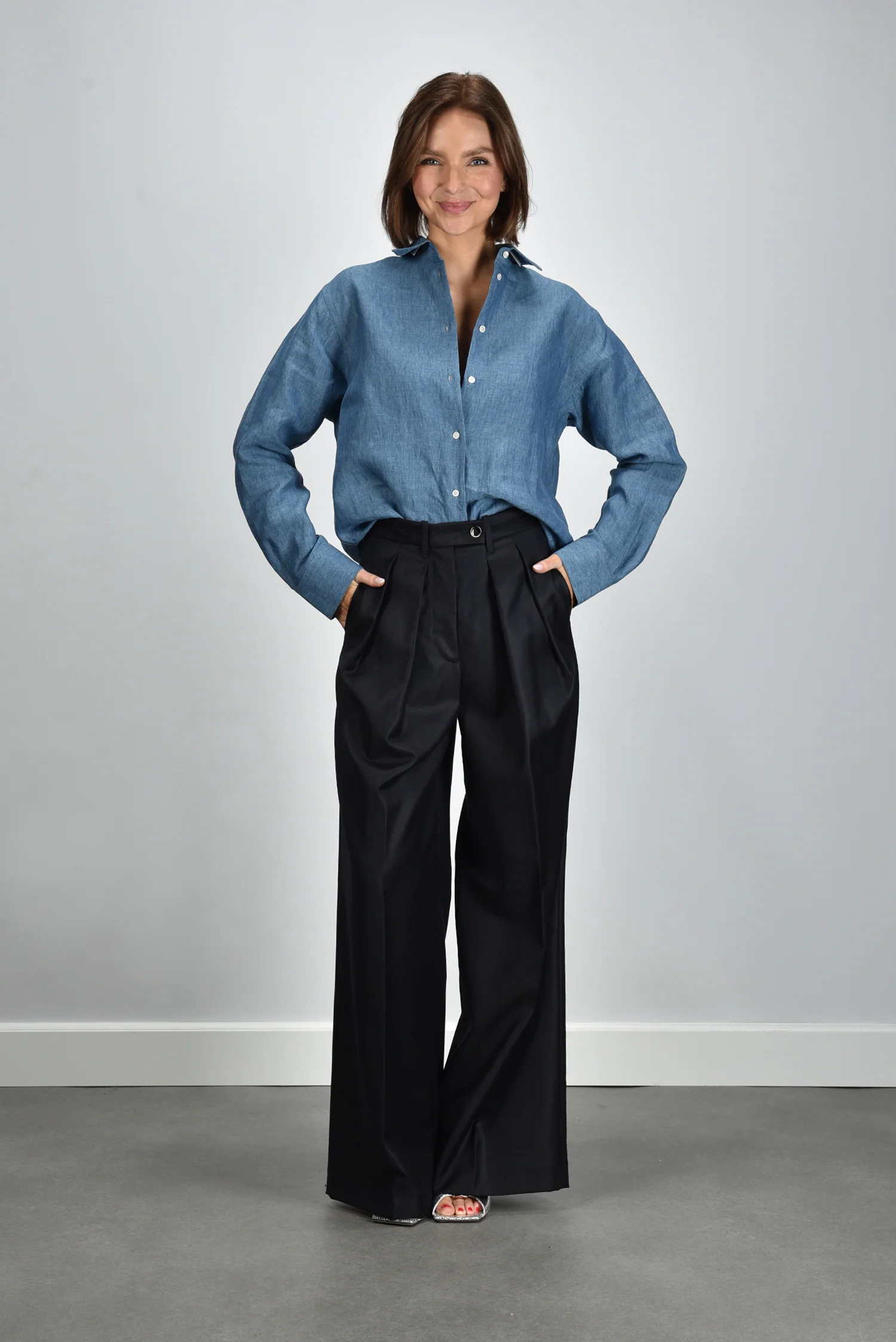 RÓHE blouse 418-19-069 ocean blue - Afbeelding 5