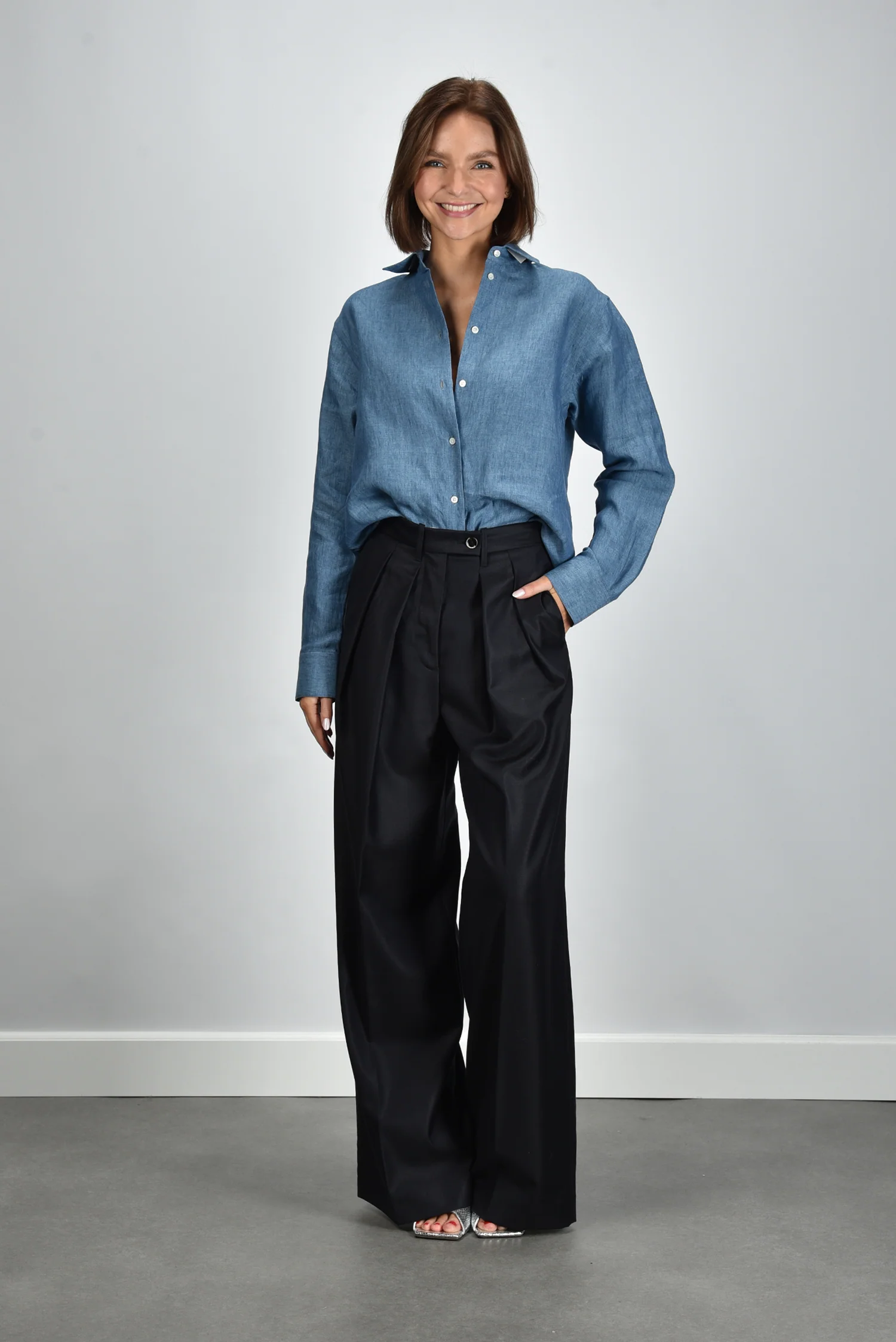 RÓHE blouse 418-19-069 ocean blue - Afbeelding 6