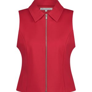 Red Button – Waistcoat Zipper Punta – Red