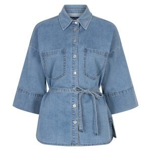 Red Button – Mia Denim Long Jacket – lightblue