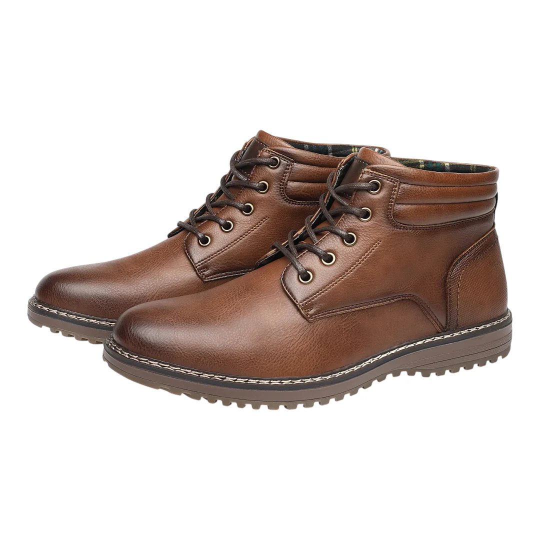 Vegan Leren Enkelboots Heren – Comfortabele Casual Veterschoenen - Afbeelding 2